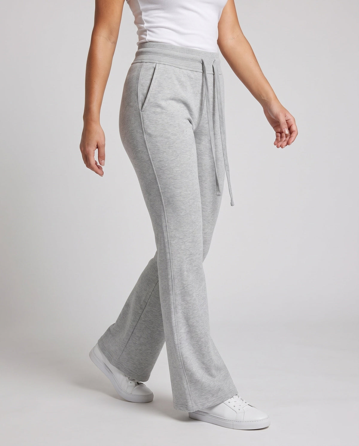 Women's Comfortable Sweatpants with a High Comfort Waistband - Lower Body View