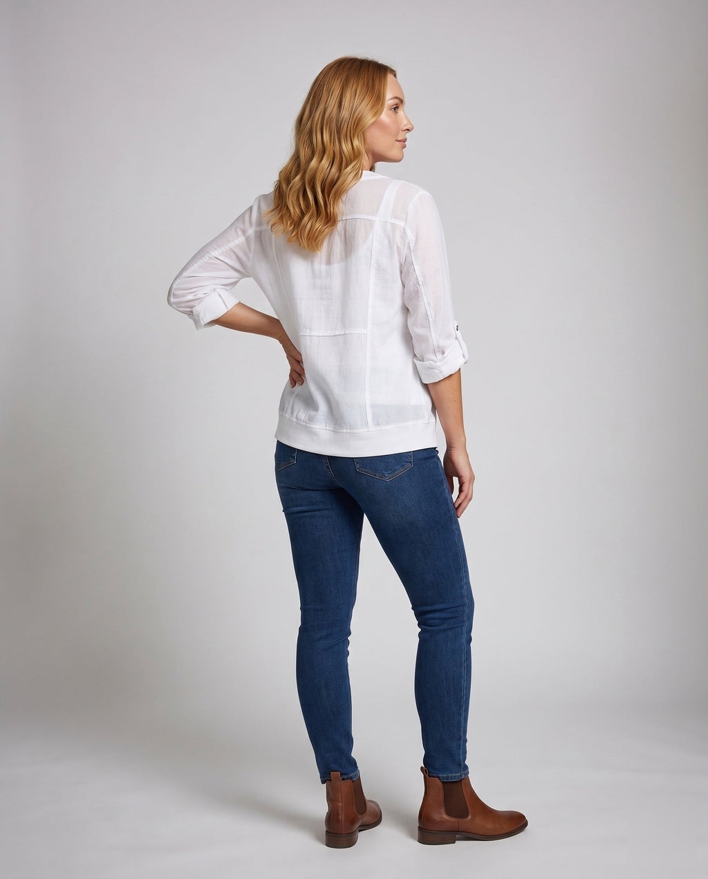 Women's Lightweight and Elegant Blouse Jacket - Back View
