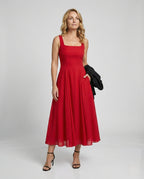 Women's Floor-Length Chiffon Evening Dress with Pockets - Front View