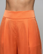 Women's Elegant and Flowing High-Waisted Trousers - Close-Up Detail