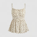 Women's Blouse Top with Voluminous Cut and Delicate Floral Details