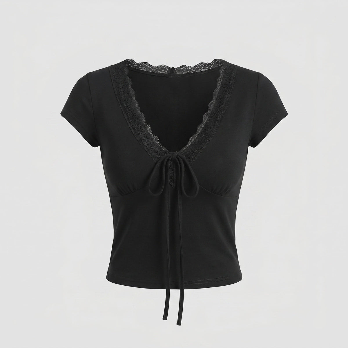 Women's Crop Top with Feminine Lace Embellishment