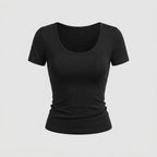 Women's Elegant Short Sleeve Shirt with Lace Back