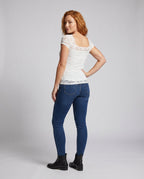 Women's Lace Top with Elegant Lacing - Back View