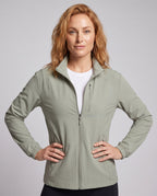 Women's Sporty Training Jacket with Reflective Details - Upper Body View