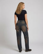 Women's Loose Fit Jeans Vintage Wash - Back View